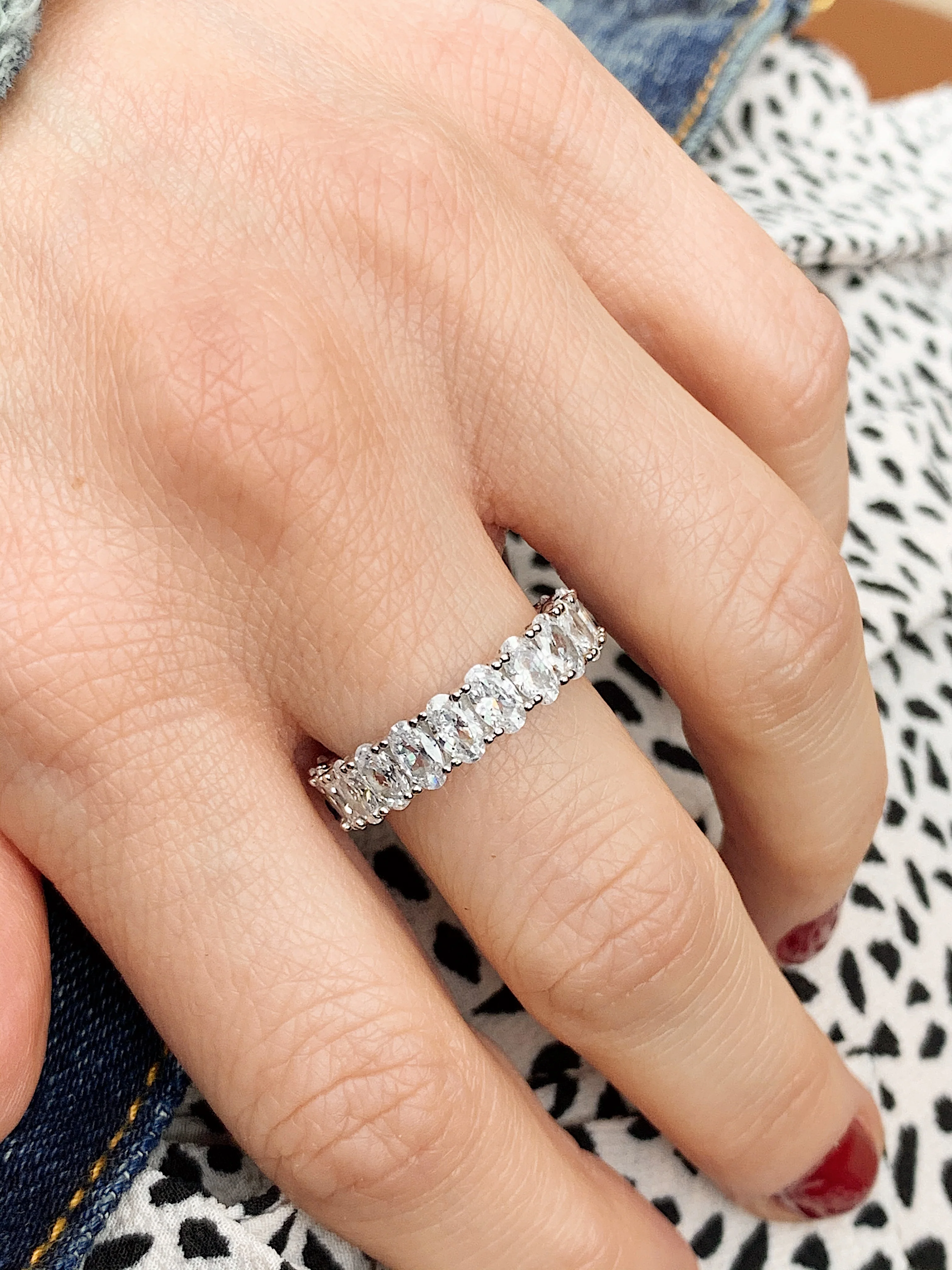 Sterling Silver Oval Eternity Band - Image 3